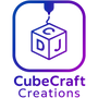 Logo of CubeCraft Creations with a cube and 'CDJ' letters on a white background.