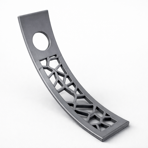 Metallic decorative strip with geometric pattern on a white background