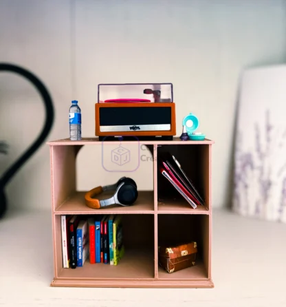 Record Player Console — 1:6 Scale Vinyl Display for Mini Brands Vinyl and books