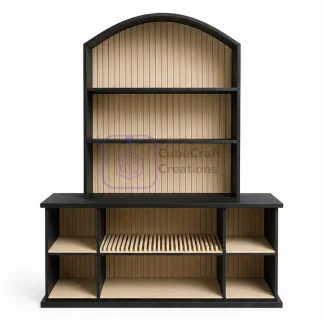 Arched Vinyl Display Hutch — 1:6 Scale Miniature Record & Book Shelf