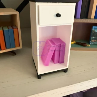 Miniature End Tables with Working Drawer — 1:6 Scale for Mini Verse and Mini Brands books