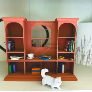 Reading Nook Bookshelf — 1:6 Scale Miniature Shelf for Mini Brands Books