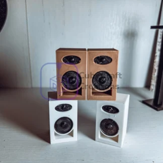 Mini Speakers (Pair) — 1:6 Scale Miniature Studio Speakers for Dioramas