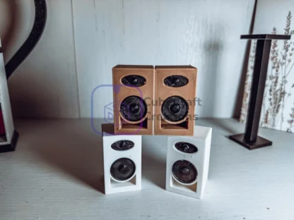 Mini Speakers (Pair) — 1:6 Scale Miniature Studio Speakers for Dioramas