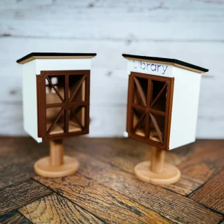 Mini Little Library — 1:6 Scale Miniature Book Nook for Mini Brands